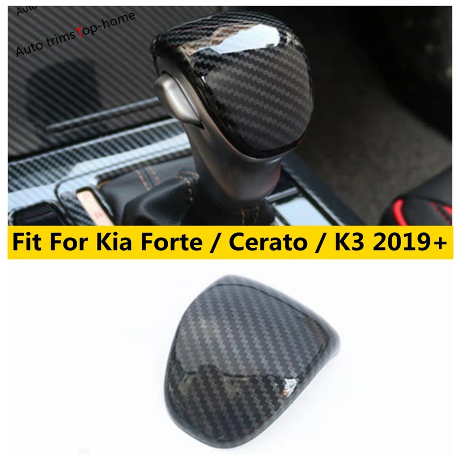 

Gear Shift Shifter Knob Gear Head Handle Cover Trim Carbon Fiber Accessories For Kia Forte / Cerato / K3 2019 - 2022 Interior