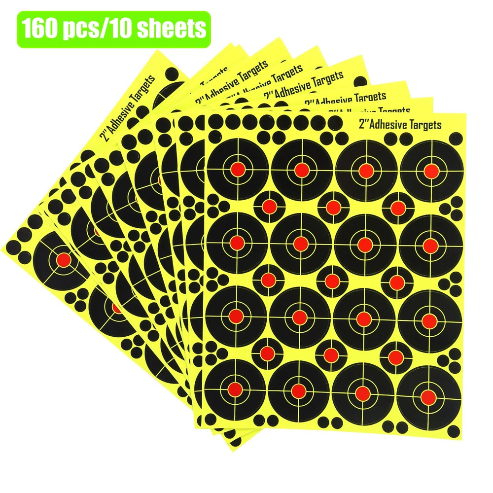 

160Pcs/10Sheets Shooting Target Splatter Glow Florescent Paper Targeting Supplies Paintball Shooting Accessory For Archery