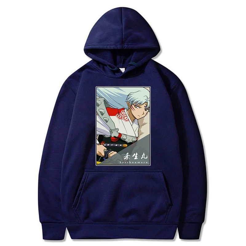 

Inuyasha Anime Hoodies Men Fashion Streetwear Hooded Sweatshirts with Pocket Long Sleeve Women's Clothes Pullovers Tops