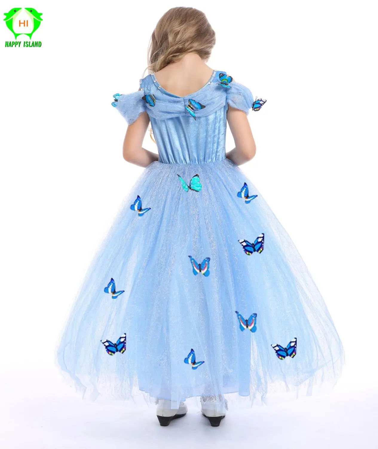 Хэллоуин Принцесса косплей платье Эльзы бабочки Детские костюмы Золушки для