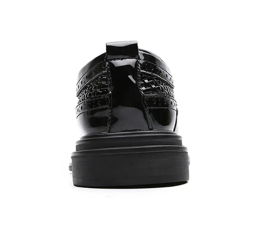 Блестящие мужские туфли-оксфорды из лакированной кожи дизайнерская обувь в