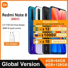 Смартфон Redmi Note 8 глобальная версия, версия 2021, 64 ГБ128 ГБ, 8-ядерный Процессор MTK Helio G85, 48MP Quad Camera дюйма, 4000 мАч, 18 Вт, быстрая зарядка