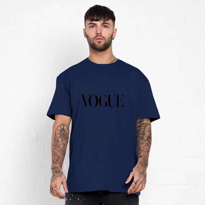 

New cotton casual sportswear summer qP printed white label design men's jogging Fitness Track and field T-shirt comfortable top