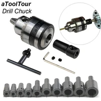 mini electric drill chuck 0 6 6mm mount b10 taper connector rod motor shaft chuck for drill with adapter key wrench power tool