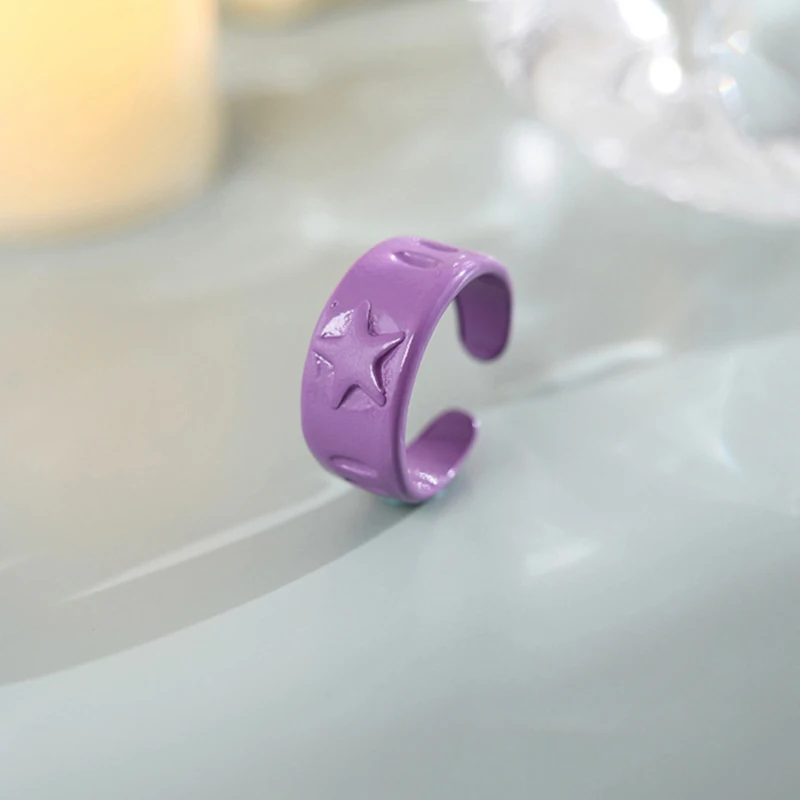 Новинка 2021 модные геометрические кольца ручной росписи конфетных цветов с