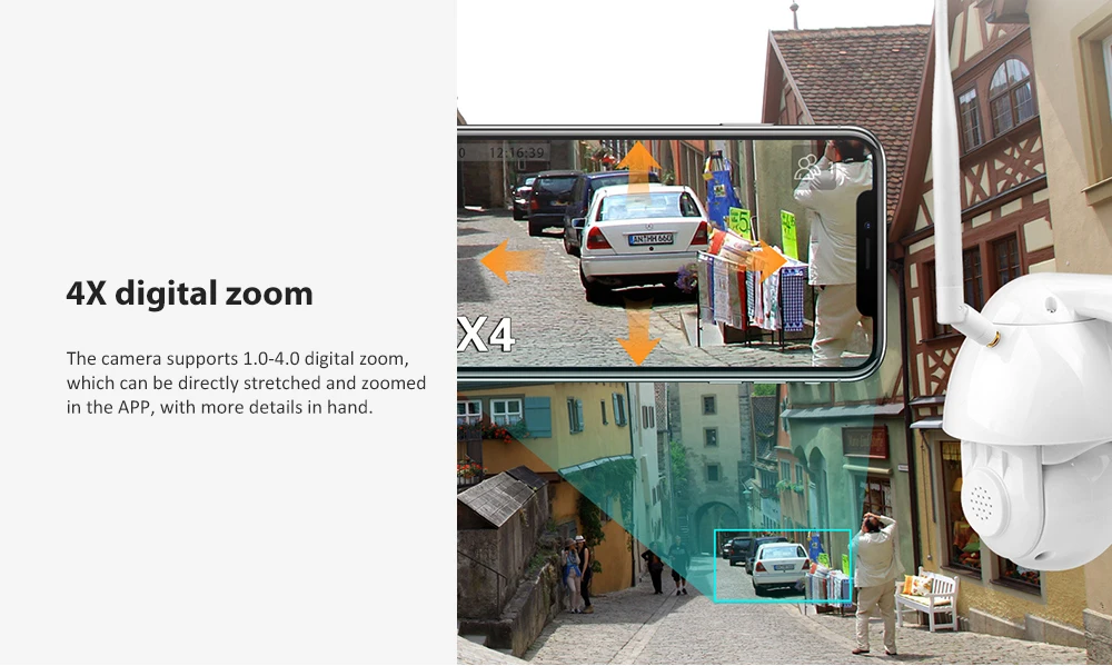 Wanscam K38D 4x Zoom 1080P инфракрасная ip-камера ночного видения наружная Водонепроницаемая Обнаружение движения Дистанционное управление сетевая камера