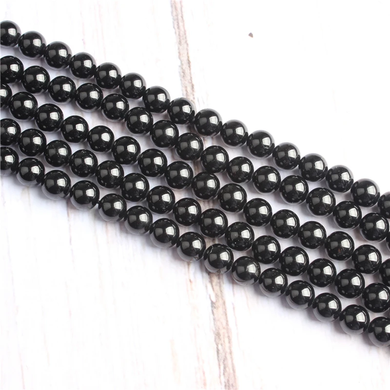 

Natural jewelry 4 / 6 / 8 / 10 / 12mm black tourmaline Loose beads series suitable for DIY bracelet necklace accessories