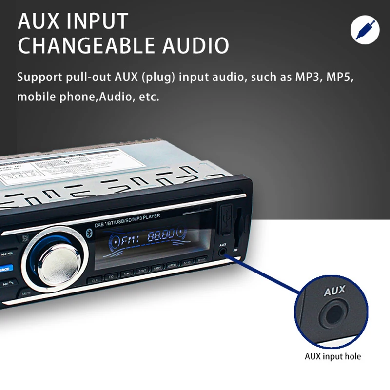 DAB 1 Din автомобильный радиоприемник RDS гарнитура MP3/SD/MMC Dab + FM USB ЖК-экран цифровой