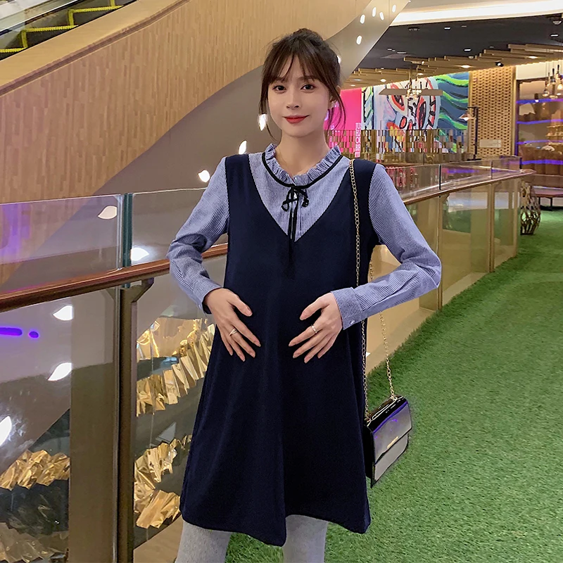 31 платье для беременных стильное с длинными рукавами женщин мам 01 ~ A 33 1921 | Мать и