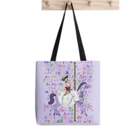 2021 shopper its mary that we love painted tote bag women harajuku shopper handbag girl shoulder shopping bag lady canvas bag