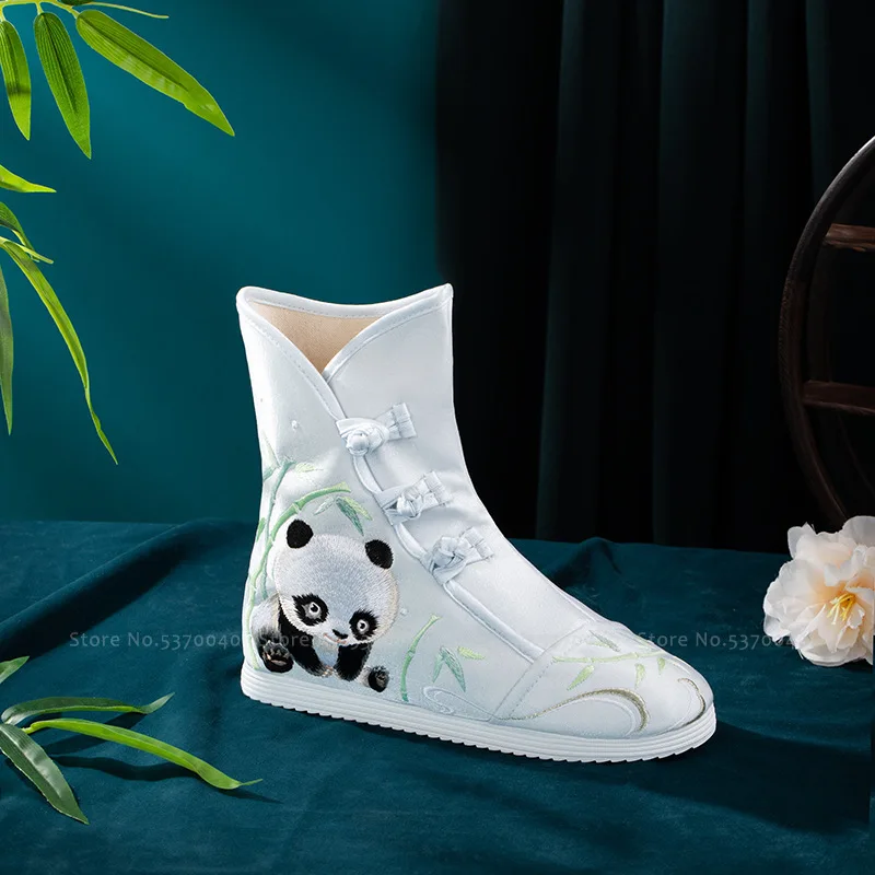 Традиционные Ретро ботинки ханьфу в китайском стиле женские короткие с вышивкой