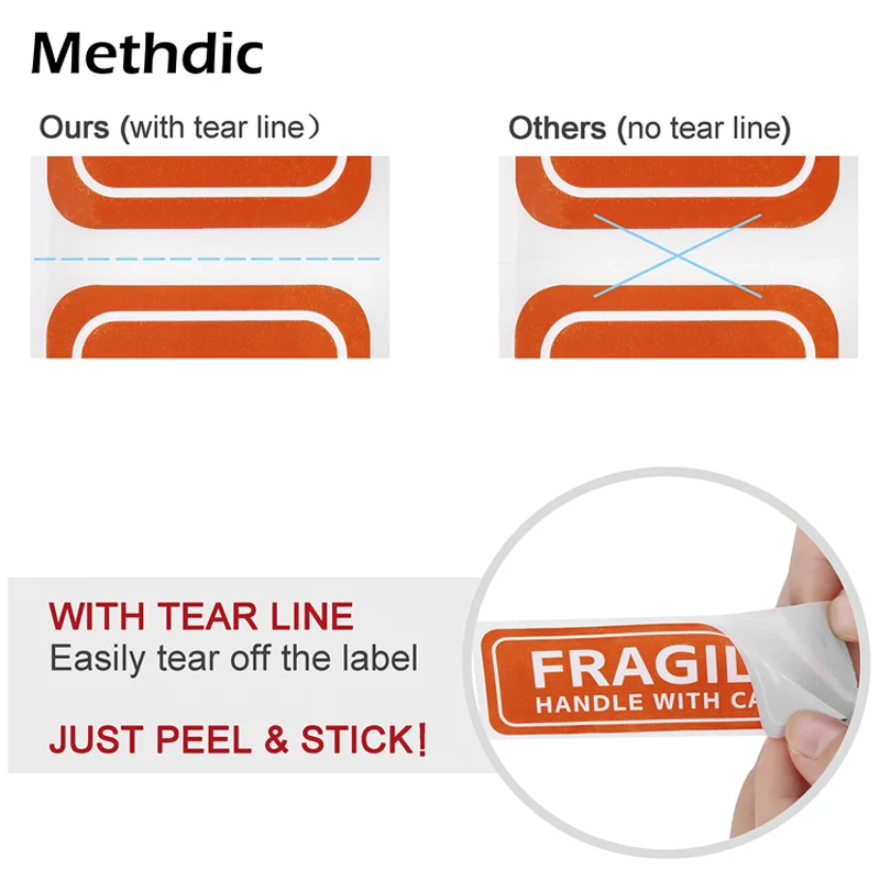 Самоклеящиеся хрупкие Предупреждение йки предупреждающая этикетка для доставки