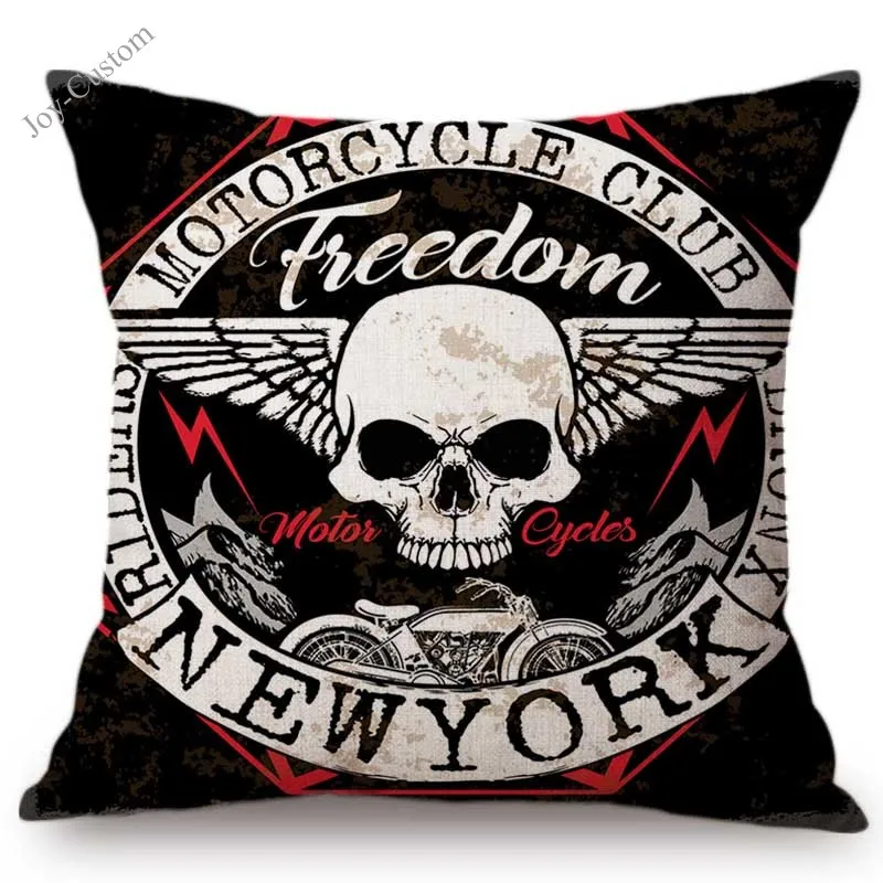 Винтажная мотоциклетная Клубная стильная наволочка с буквенным принтом в стиле