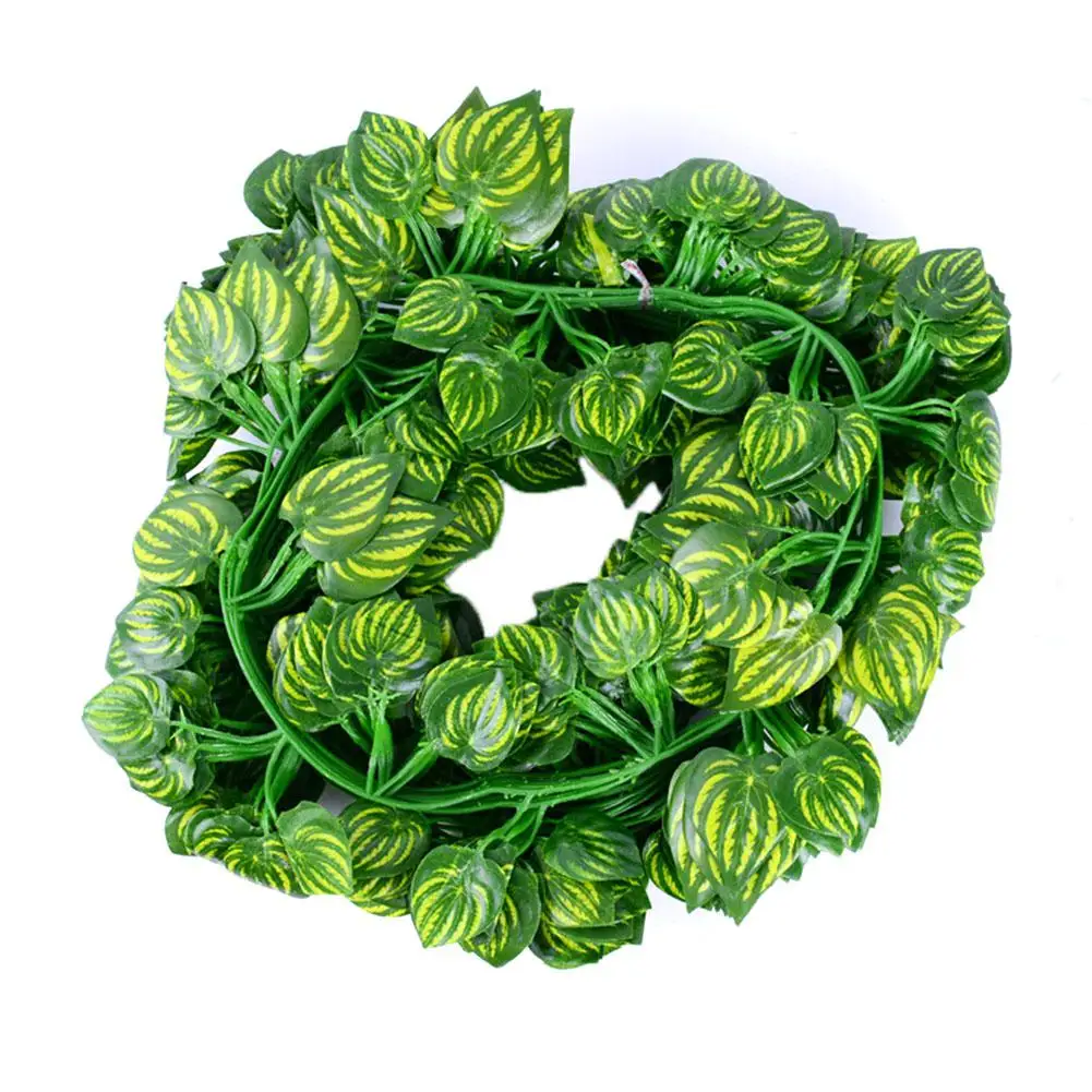 12 шт. искусственные растения криперы зеленый лист Плющ лоза для домашнего