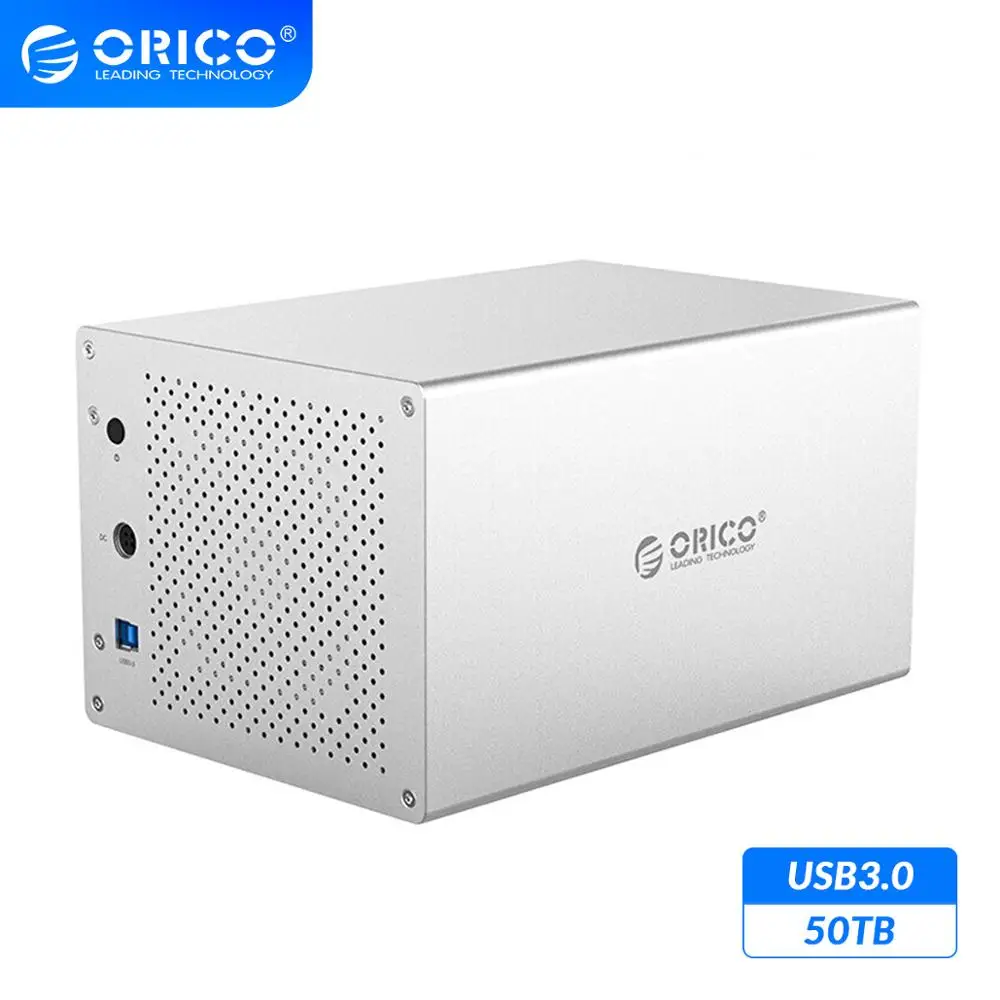 

ORICO WS Series 3.5'' 5 Bay USB3.0 HDD Docking Station Aluminum Support 50TB 5Gbps HDD Enclosure 12V Power Adapter HDD Case