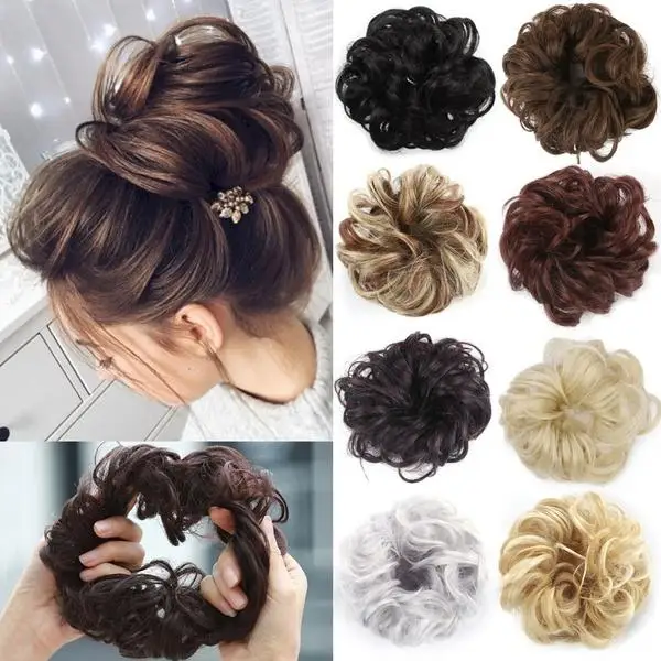 DSstyles, 1 шт., женские модные синтетические волосы, хвост пони, волосы для наращивания, пучок волос, резинки для волос, эластичные, свадебные, волнистые, кудрявые