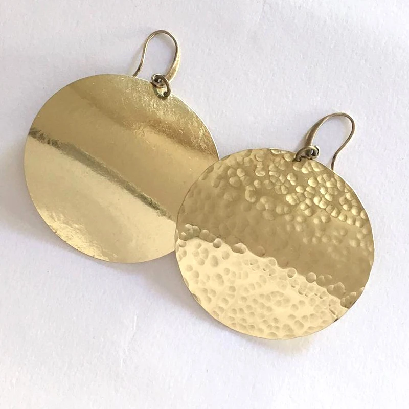 Серьги-капельки из латуни золотого цвета