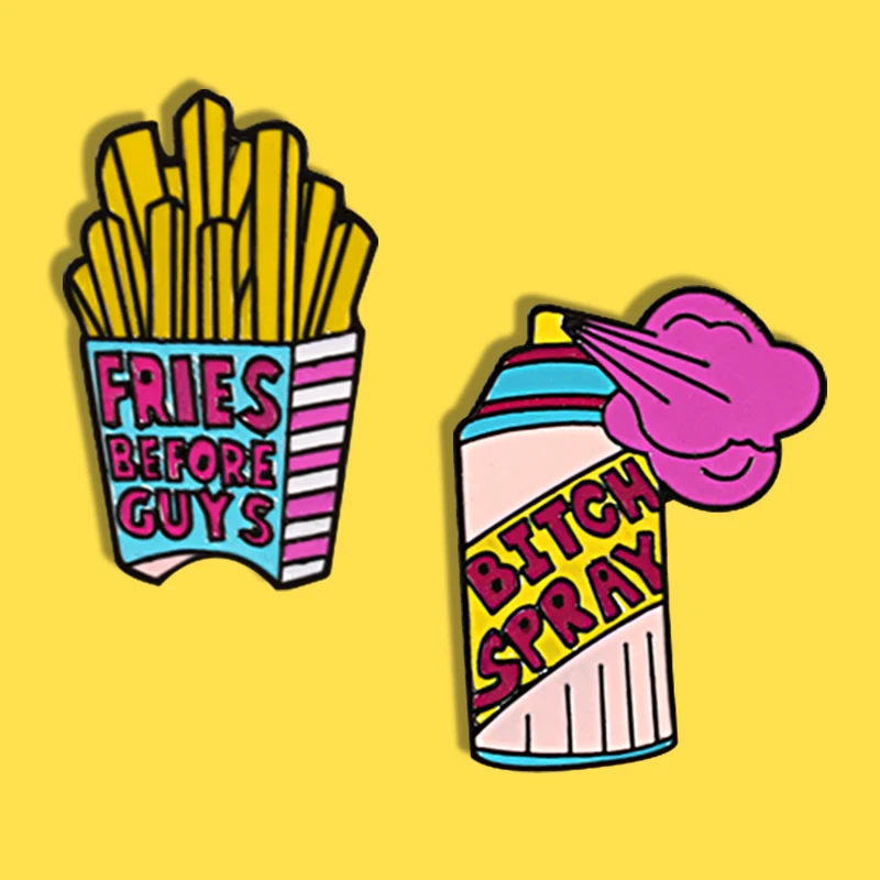 Штифты и броши для удаления дерьма женщин репеллент картофель фри забавная