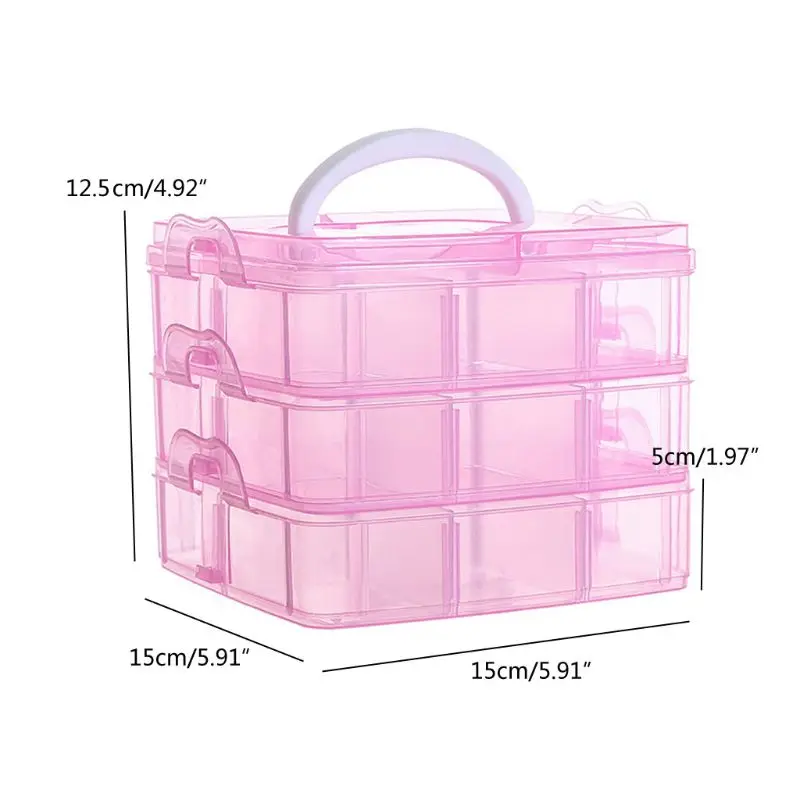 

13MC Portable Jewelry Box Removable Grid CaseJ ewelry Storage Rings Necklaces Display