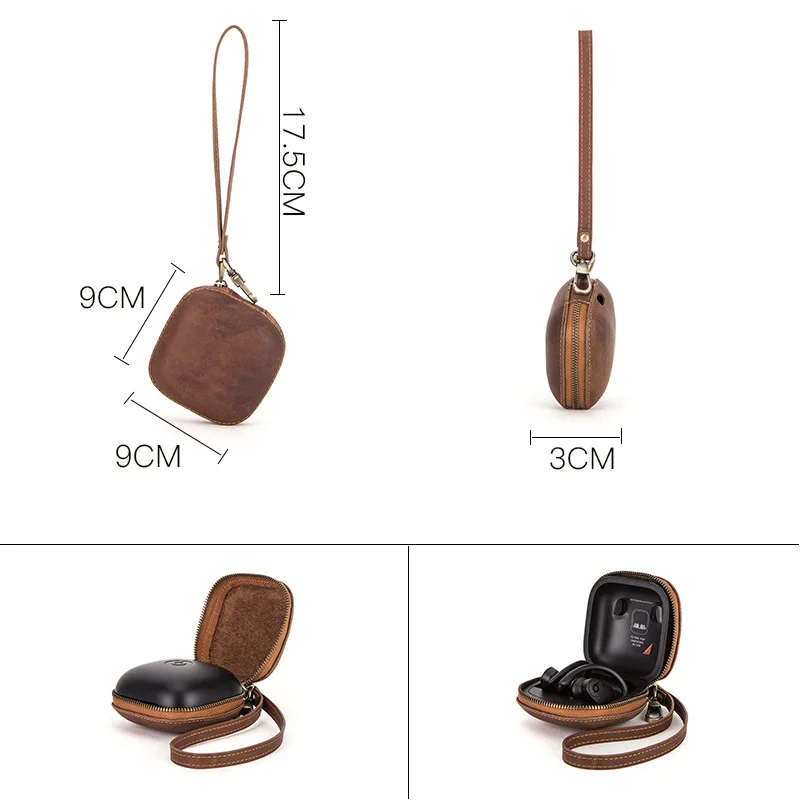 

Suitable for Powerbeats pro earphone protective cover Crazy Horse Leather Apple Magic Sound Wireless Bluetooth Leather Case