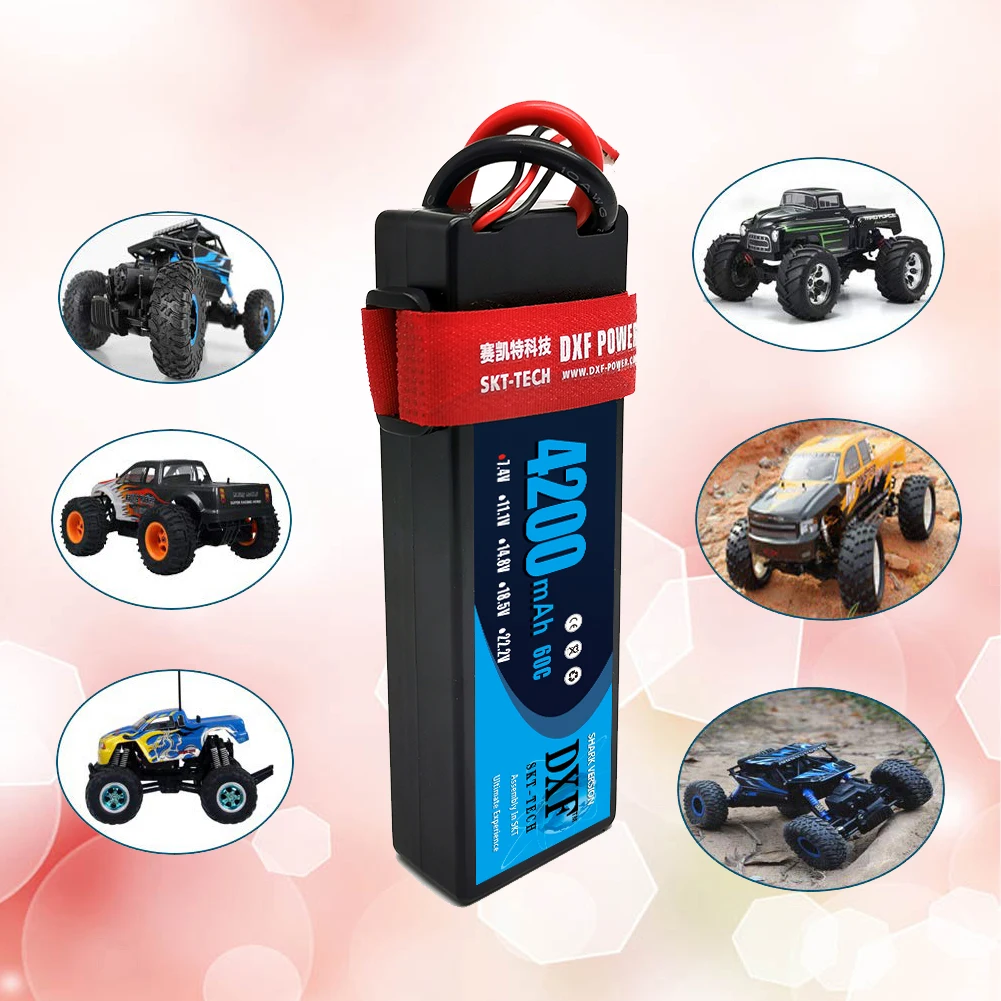 DXF lipo батарея 4200mAh Lipo 2S 7 4 V 60C 120C HardCase литий-полимерный Tplug для RC автомобилей Лодка