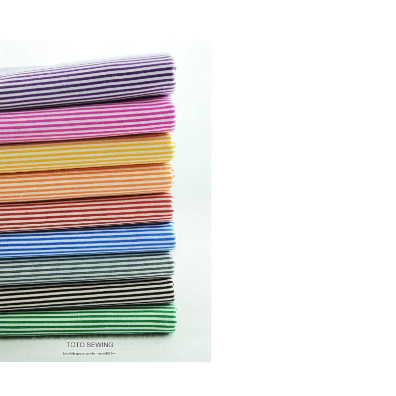 Cotton Fabric 9 Colors Assorted Stripes Fat Quarter Bundle for Quilting Patchwork Needlework Tilda Scrapbooking 50cmx50cm W3B5 9|fat quarter
