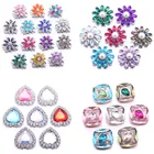 Новые ювелирные украшения цветок 10 шт смешанные металлические 18 мм кнопки с кристаллами Стразы для 18 мм 20 мм браслеты