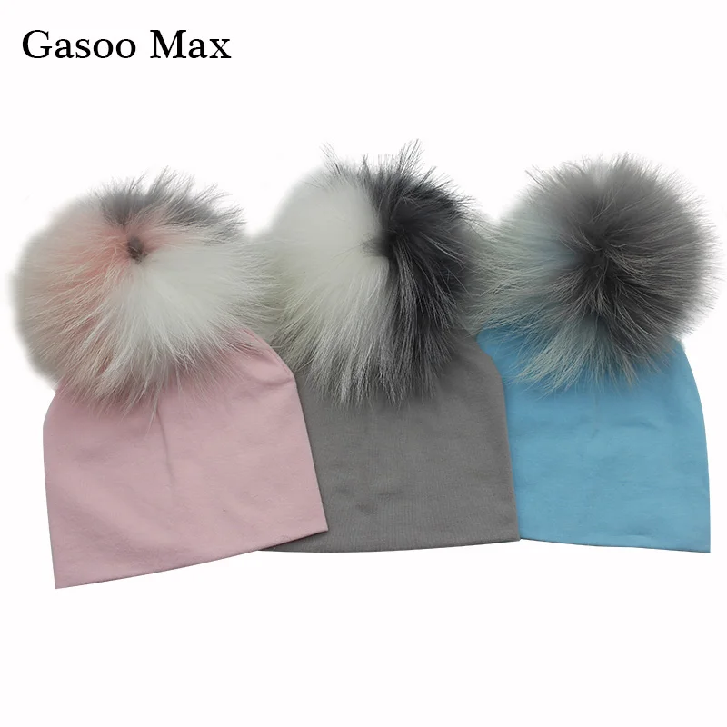 

0-2 Years Kids Beanie Hat Solid Cotton Casual Nightcap Newborn Baby Hat Girl Boy Cap Newborn PomPom HatBaby Beanie Hat
