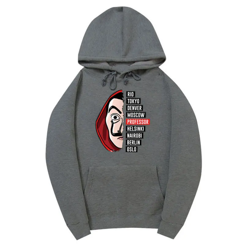 

2021 spring and autumn hot sale new style fun print La casa de papel men's and women's casual fashion streetwear hoodie