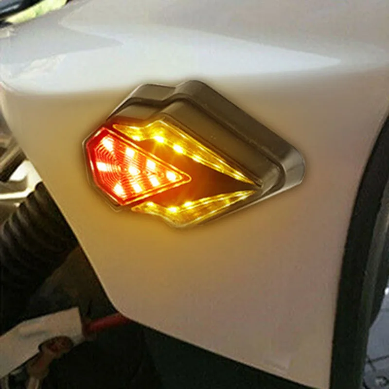 

4Pcs LED Turn Signal Motorcycle Turn Signals Light Tail Lights Indicators for Moto Motorbike Red Yellow