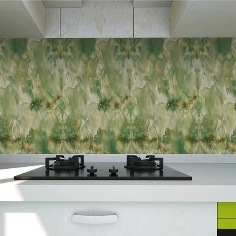 Толстый водонепроницаемый мраморный узор масло для кухни отремонтированные