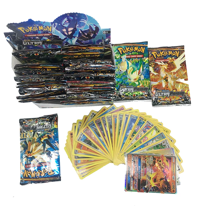 Pokemon 324PCS GX EX MEGA Cover Card 3D версия SUN & MOON ULTRA PRISM коллекционный Подарок детская