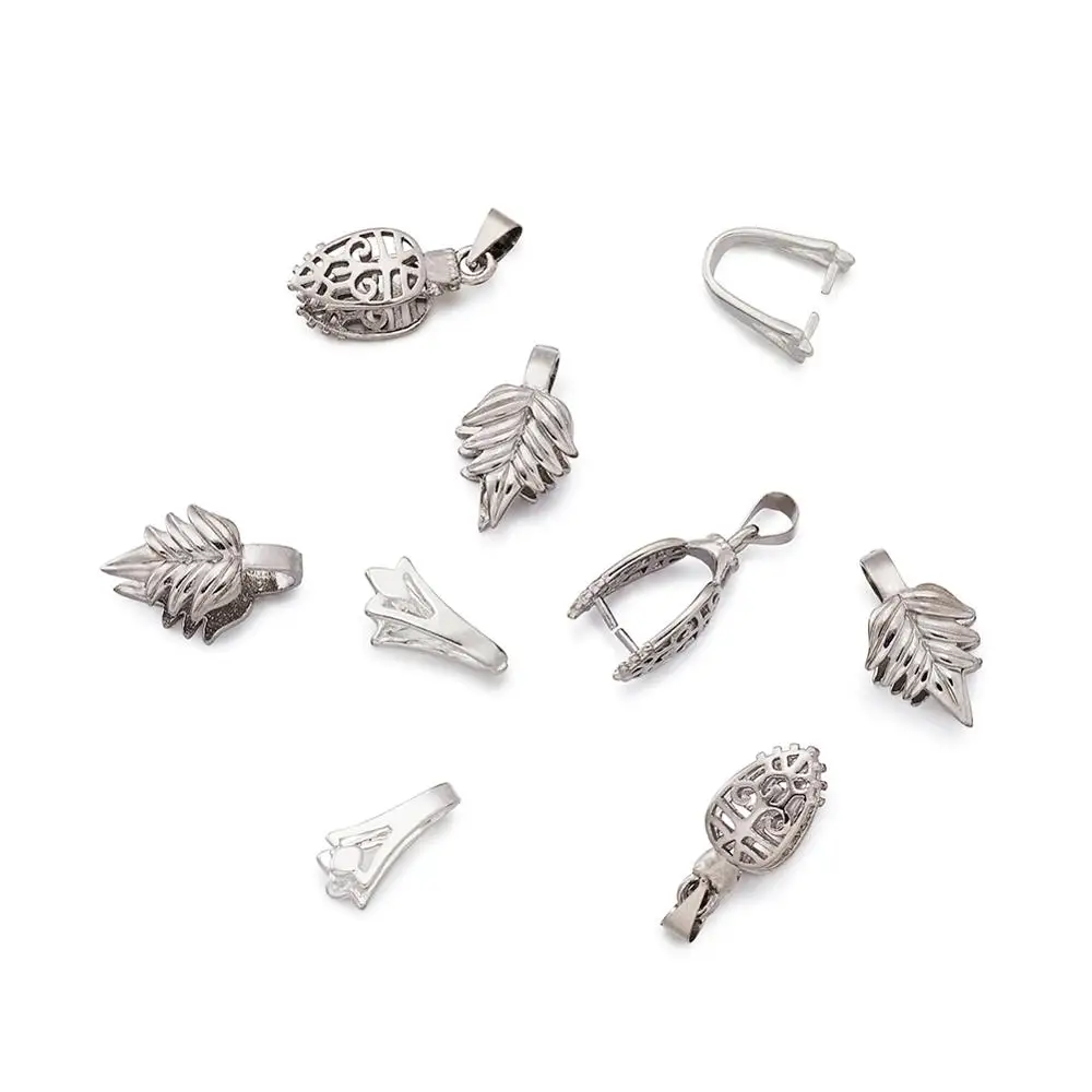 5 шт Платиновый тональный латунный лед захват для изготовления ювелирных