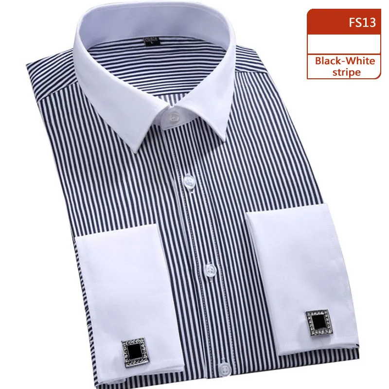 FS13 DAVYDAISY Новое поступление 6XL 5XL мужская рубашка с французскими манжетами рубашки с длинным рукавом мужская одежда мужская рубашка для свадьбы брендовая одежда DS345 - Цвет: FS13