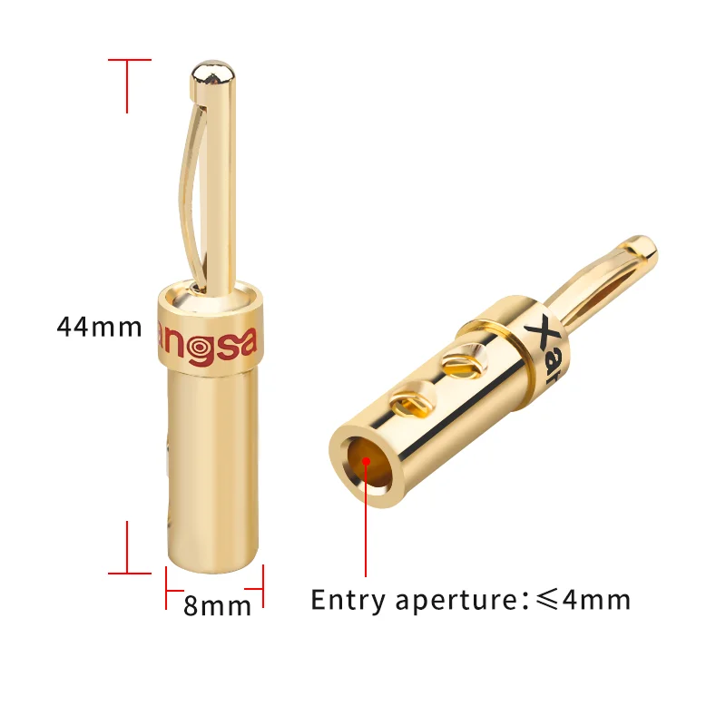 50 шт./100 шт. с покрытием из чистой меди банан голова провода акустической системы