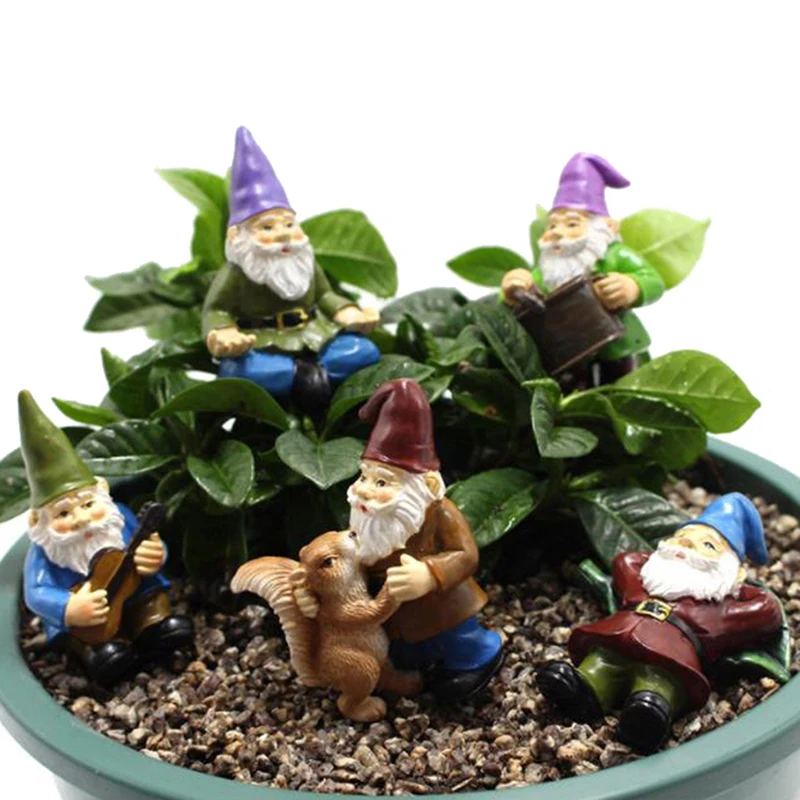 

5Pcs Unique Dwarf Garden Resin Dwarf Crafts for Garden Deco Cake Baking