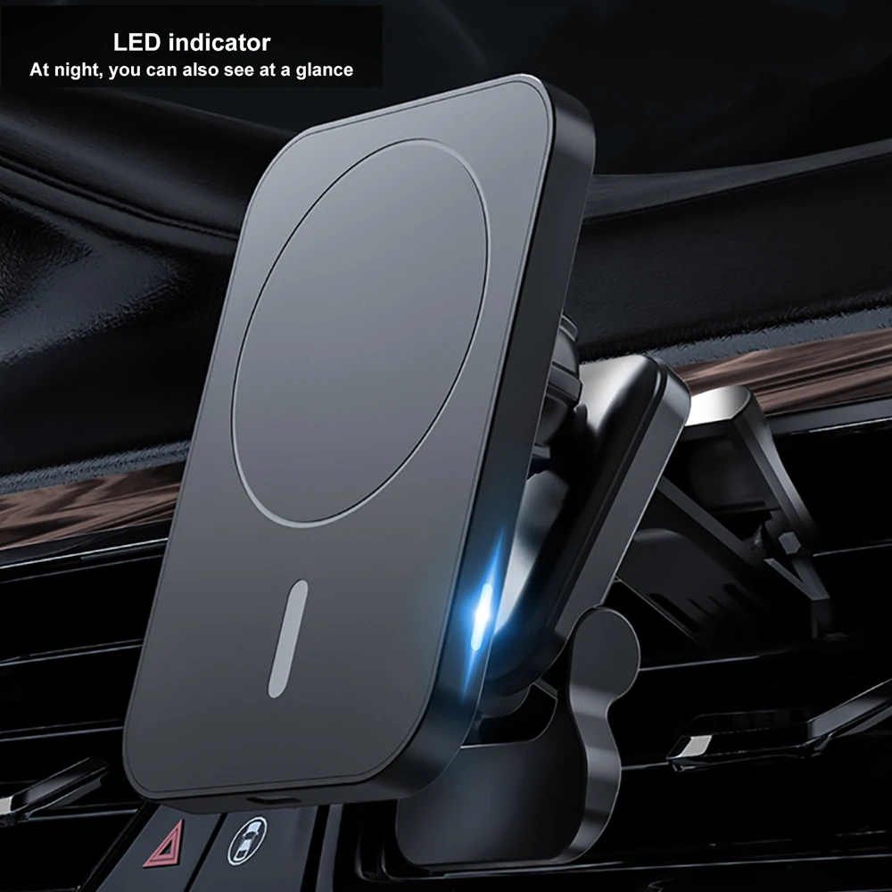 Bonola 15W Magnetic Car Wireless Charger Holder for iPhone 13 12 Pro Max Adsorption Chargers Magnet Charging Stand | Мобильные