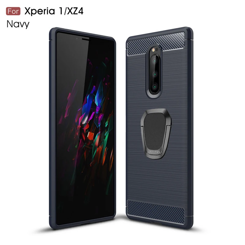 Чехол из углеродного волокна для sony Xperia 2 20 XZ4 Compact XZ3 XZ2 Premium XZ1 Compact XZ XA3 XA2 XA1 Ultra 10 Plus L2 Чехол-держатель