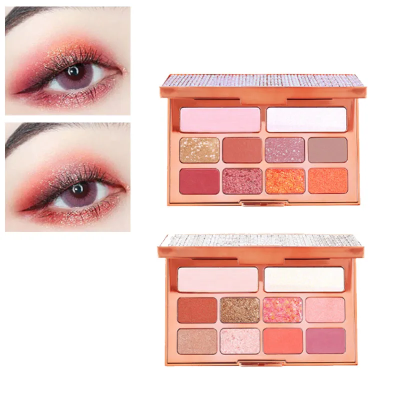 10 цветов Обнаженная Сияющие тени для век Палитра Водонепроницаемый Дымчатая
