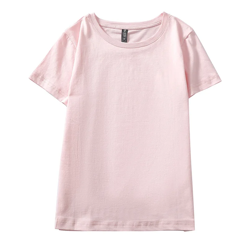 

2020 Basic T Shirt Women Summer New Oversized Solid Tees 8 Color K91 Casual FruitTshirt Korean Round Neck Female Tops