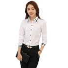 Блузка Женская Офисная, приталенная рубашка, повседневный топ размера плюс, 2020