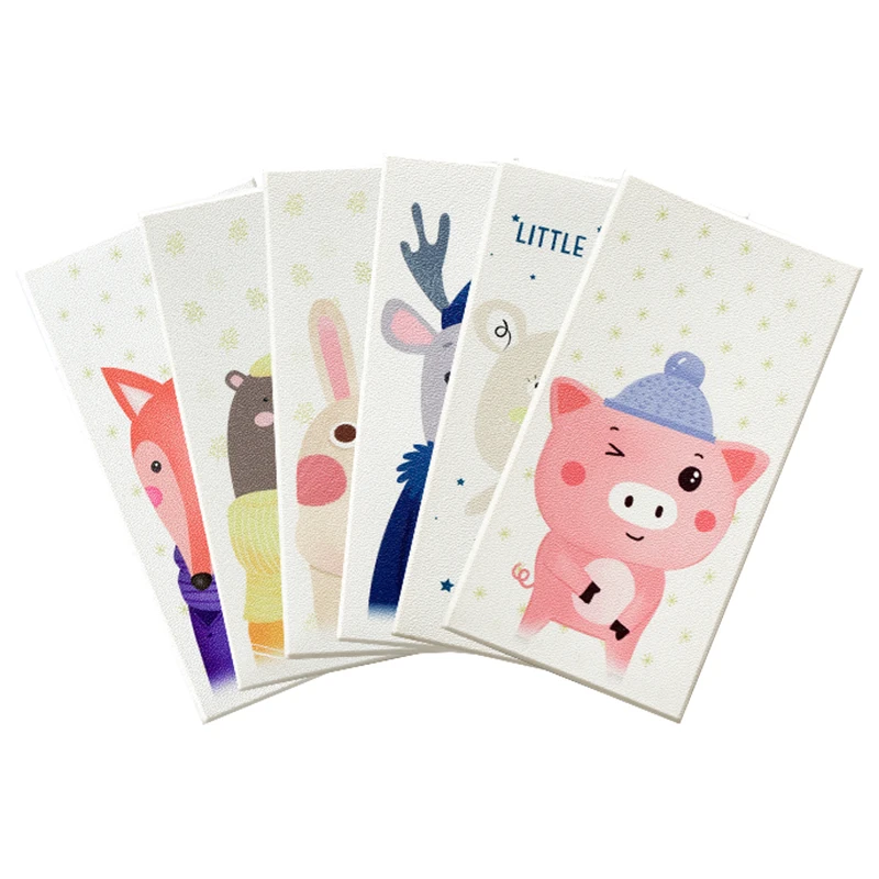 3D наклейки на стену с мультяшным животным рисунком мягкая упаковка для детской