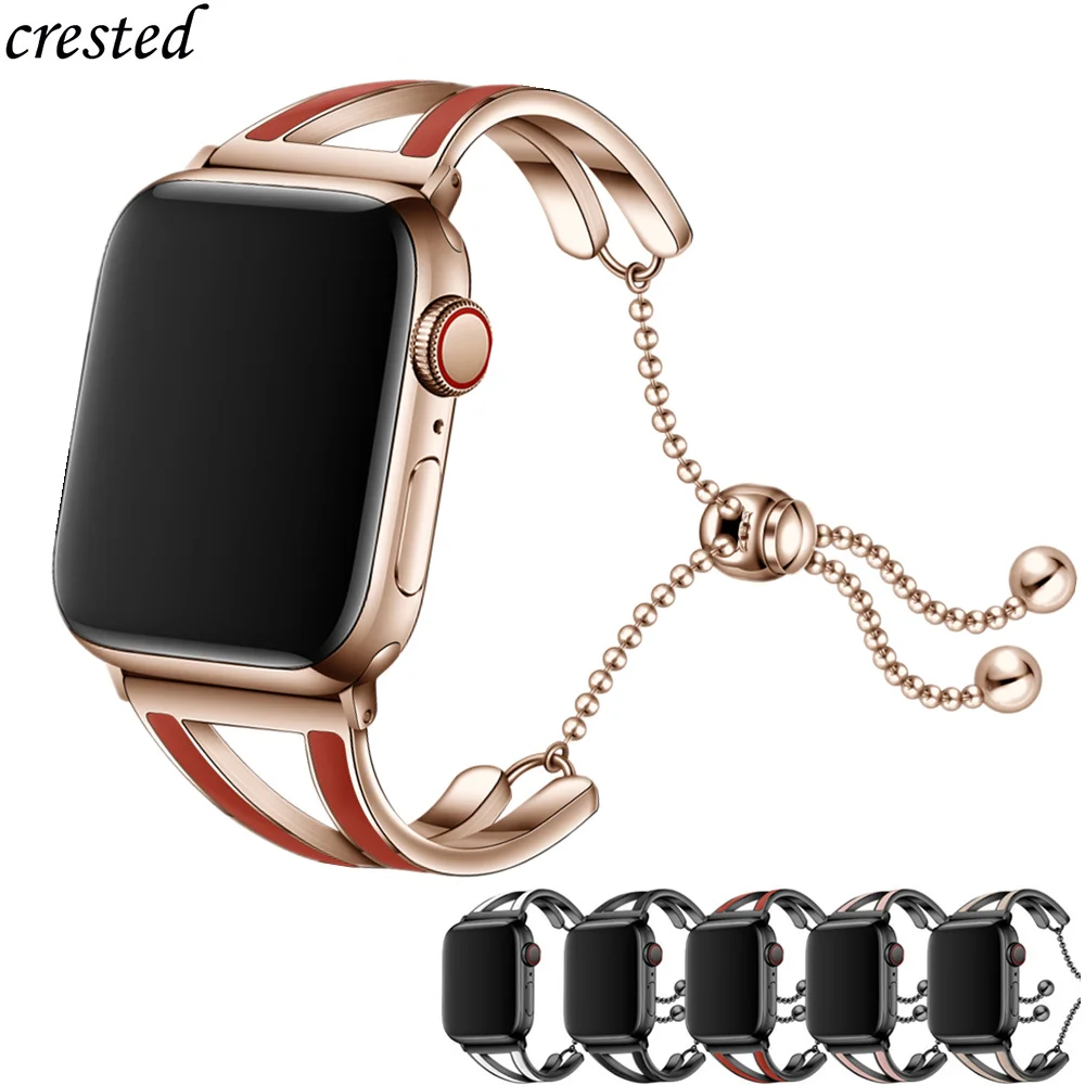 Женский браслет из нержавеющей стали для Apple watch band 38 мм 42 iWatch 5 44 40 3 4 2 1 42/44 38/40