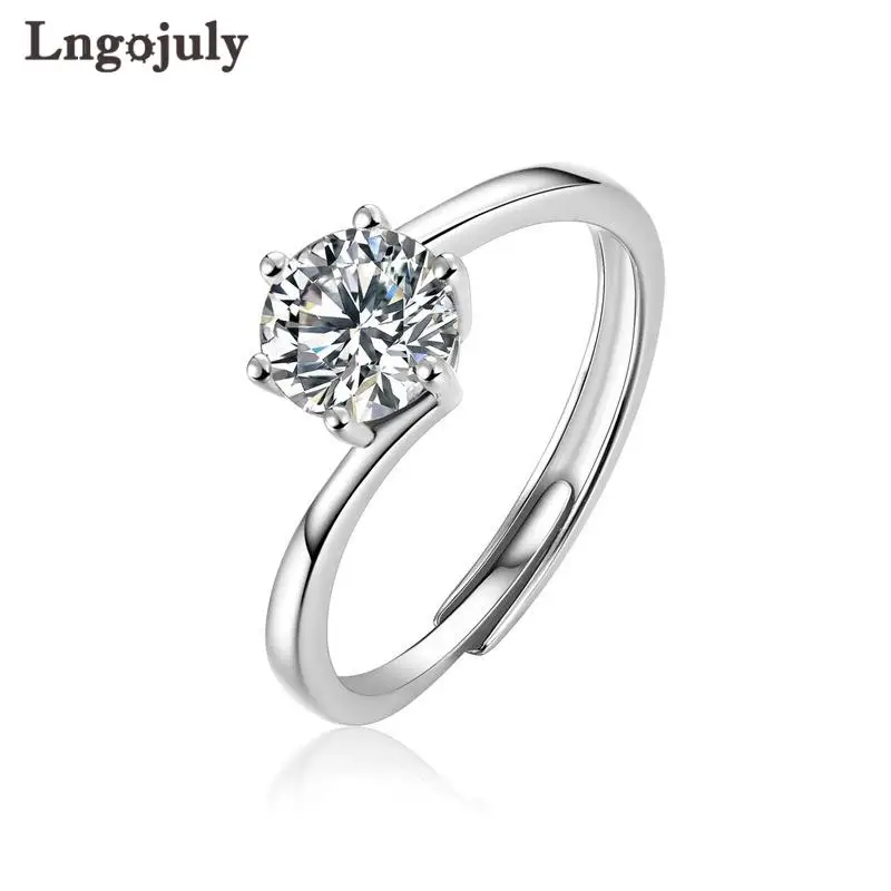 Fine Jewelry 925 Sterling Silver 1ct Classic Style Diamond Jewelry Moissanite Ring Wedding Party Anniversary Ring For Women Gift