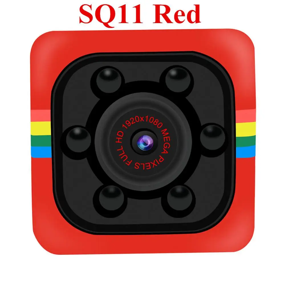 SQ11 Red Мини-камера SQ11 SQ13 SQ16 SQ19 1080P с сенсором, портативная видеокамера для безопасности, маленькая камера с секретом espia, камера с поддержкой TF карты - Цвет: SQ11 Red
