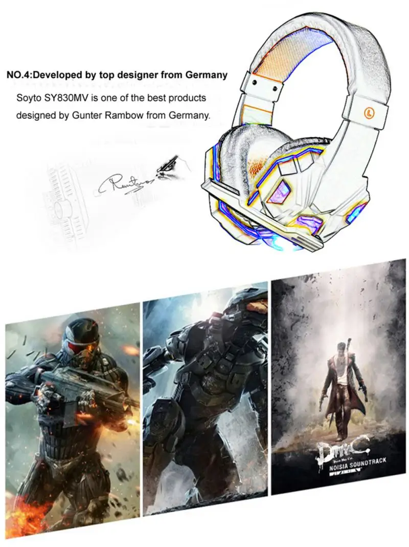 gaming headsets led light big headphones with mic stereo earphones deep bass for pc computer gamer laptop ps4 x box in stock free global shipping