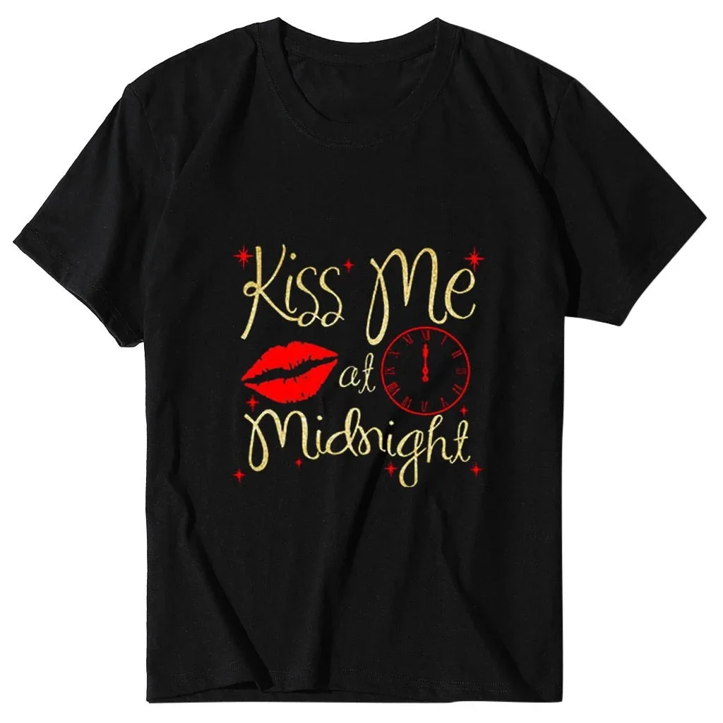 

KISS ME At Midnight Print Women T Shirt Short Sleeve O Neck Loose Women Tshirt Ladies Fashion Tee Shirt Tops Camisetas Mujer