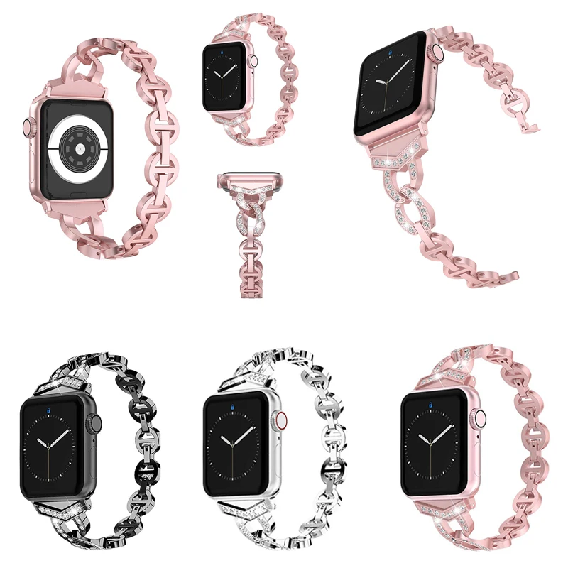 

Браслет из нержавеющей стали для Apple watch band 45 мм 44 мм 42 мм 41 мм 40 мм 38 мм iwatch 7 6543 2 1 se, металлический ремешок для часов, браслет, Аксессуары для ча...