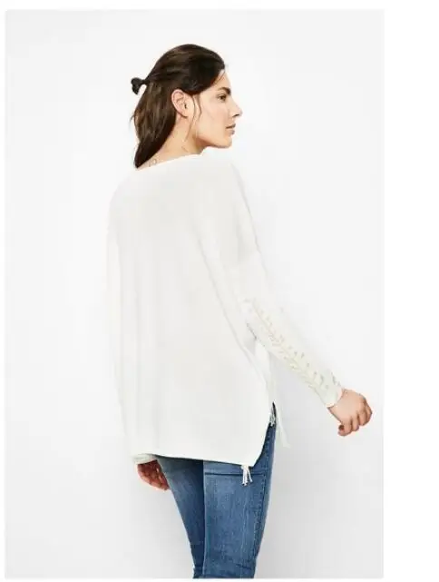 

Spanish Desigual new foreign trade lady thin floral print shirt fashion tassel base sweater loose casual temperament