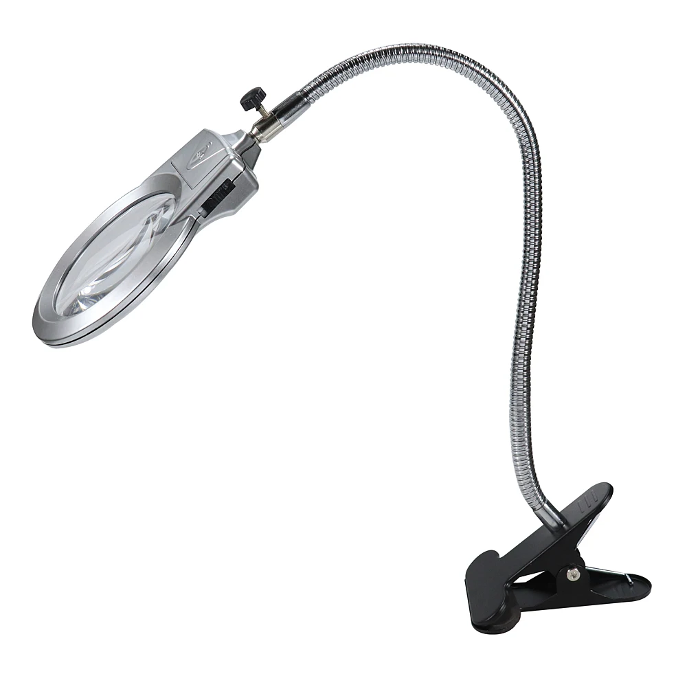 

LED Illuminating Magnifier Microscope Magnifying Glass with Clamp led light Table Reading Clamp Lampe Loupe Jewelry Repair Tool